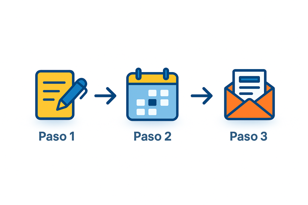 Proceso de avalúo en 3 pasos: formulario, agendamiento y entrega del informe